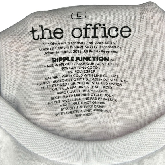 The Office Schrute Farms Dwight Fan Beets White Tee Women’s Size Large Funny - Picture 4 of 5